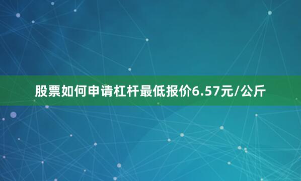 股票如何申请杠杆最低报价6.57元/公斤